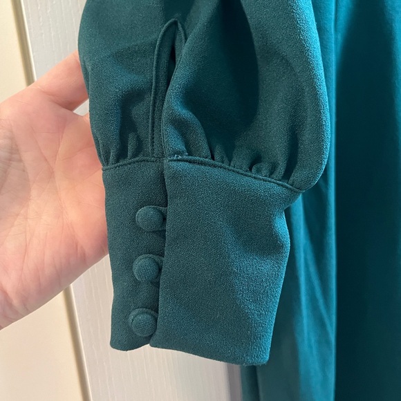 XS Celebrating Romance Emerald Green Long Sleeve Wide-Leg Jumpsuit - Lulus - Picture 6 of 8